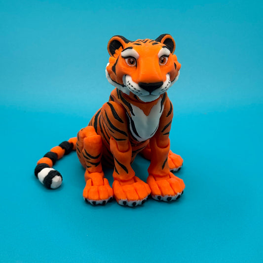 3D printed Tiger on a blue background