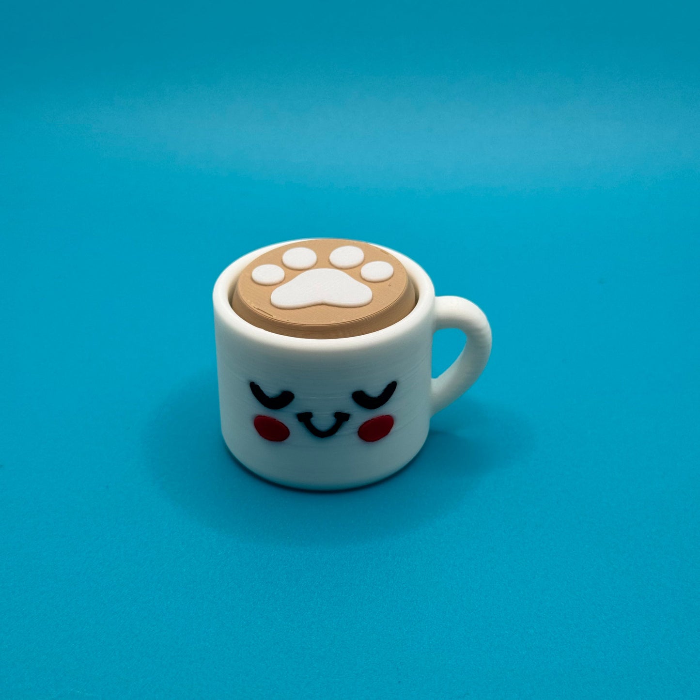 Coffee mug clicker on a blue background