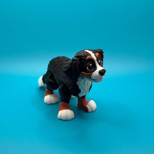 Dog figurine on a blue background