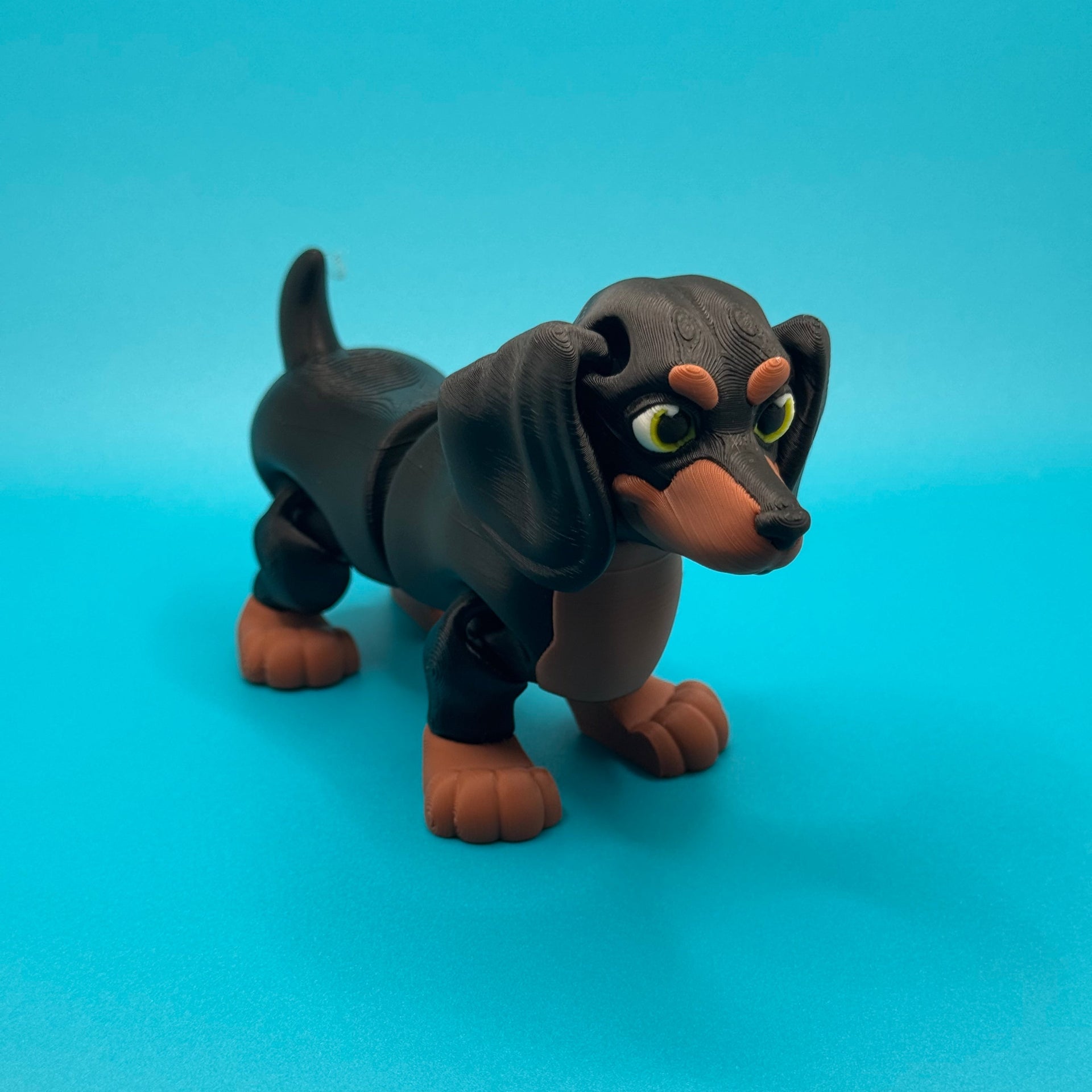 3D Printed Dog on blue background