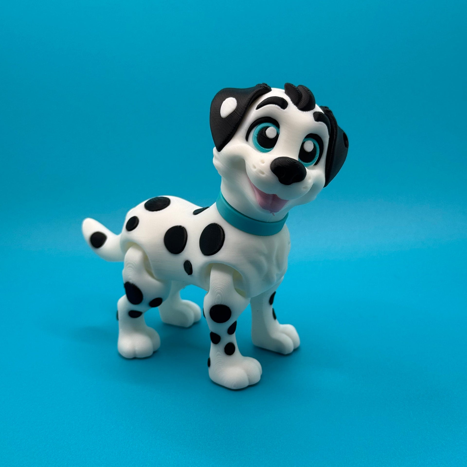 Dog figurine on a blue background