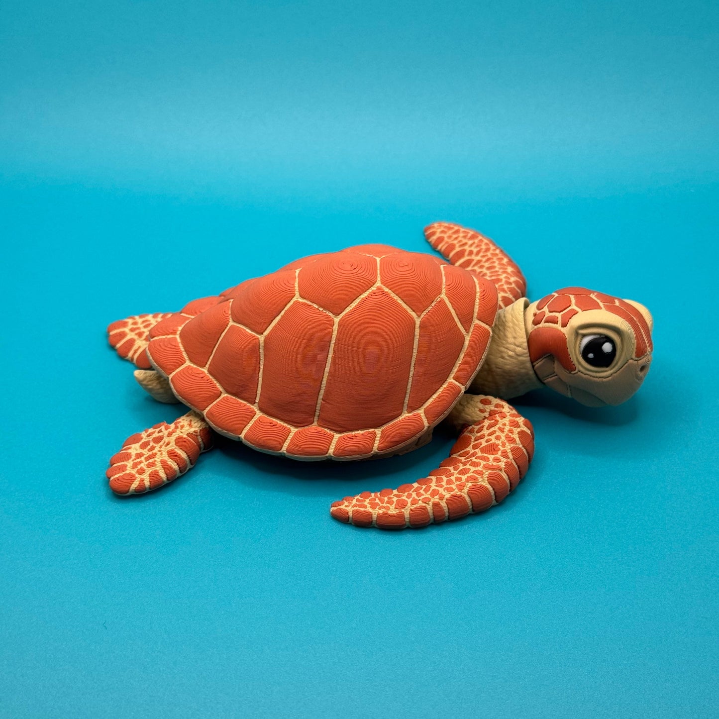 Sea Turtle 3D print on a blue background