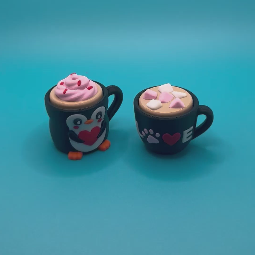 Coffee mug clicker on a blue background